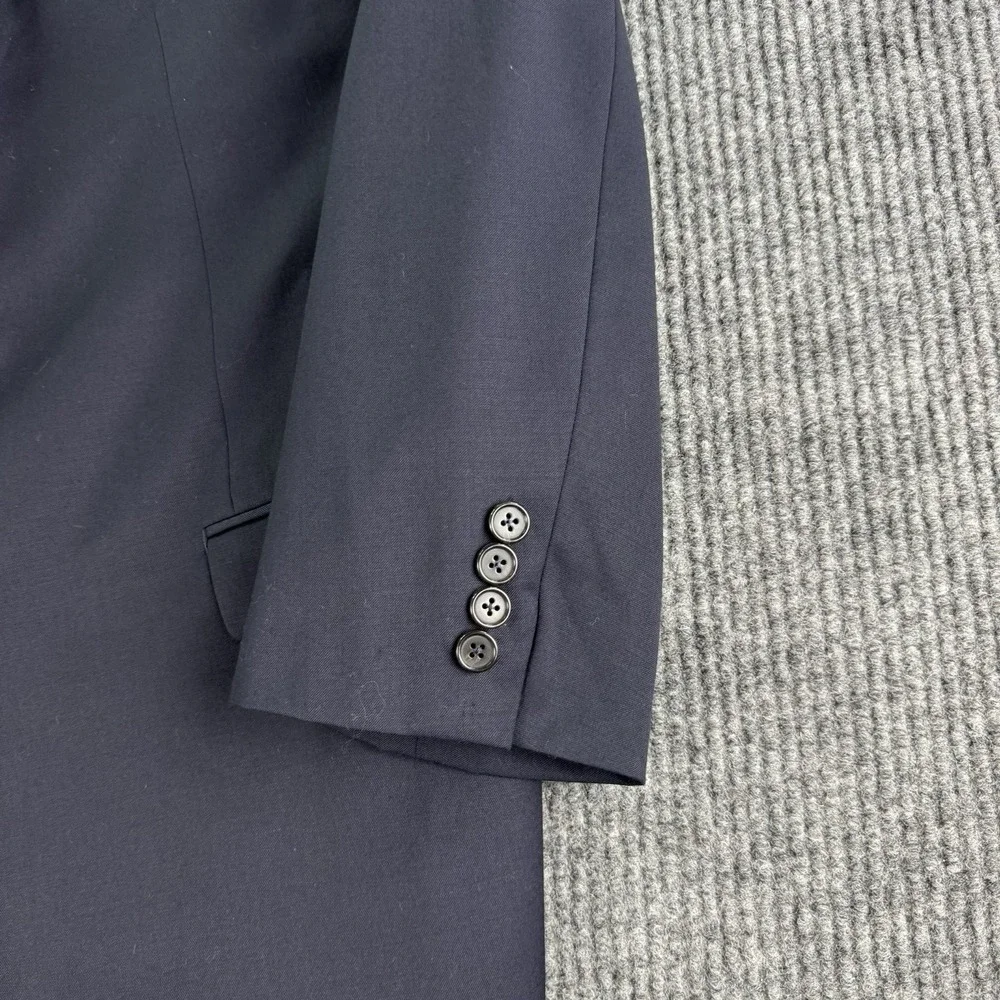 Lauren Ralph Lauren Sport Coat Men 50R Navy Blue Wool Blazer Natural Stretch